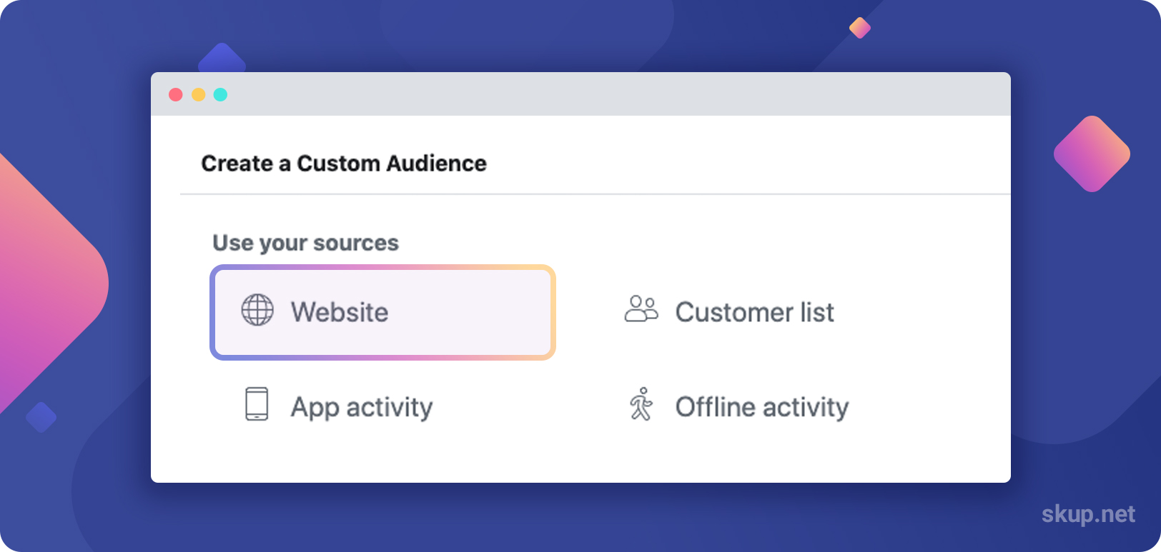 how to create a custom audience from my website visitors