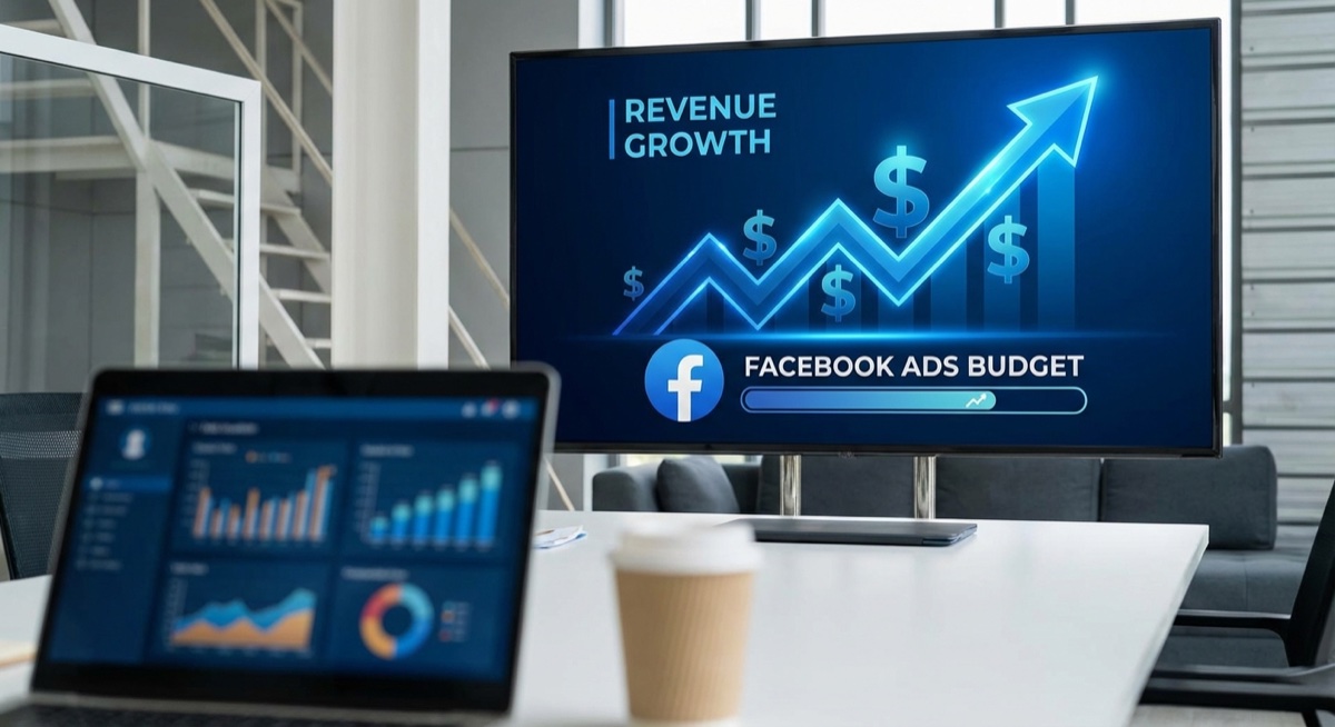 Facebook ad budget scaling visualization showing growth strategy