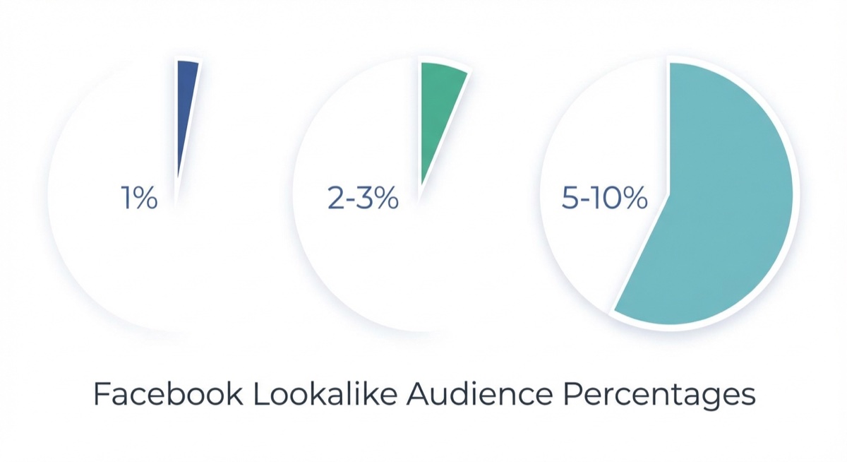 Chart showing Facebook Lookalike audience percentages from 1% to 10%