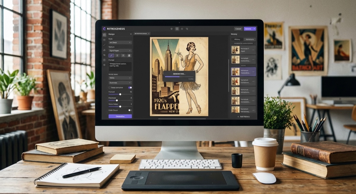 AI design tool interface for creating print on demand graphics