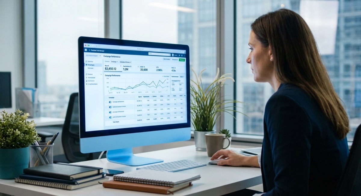 Facebook Ads Manager dashboard showing campaign setup for print on demand store