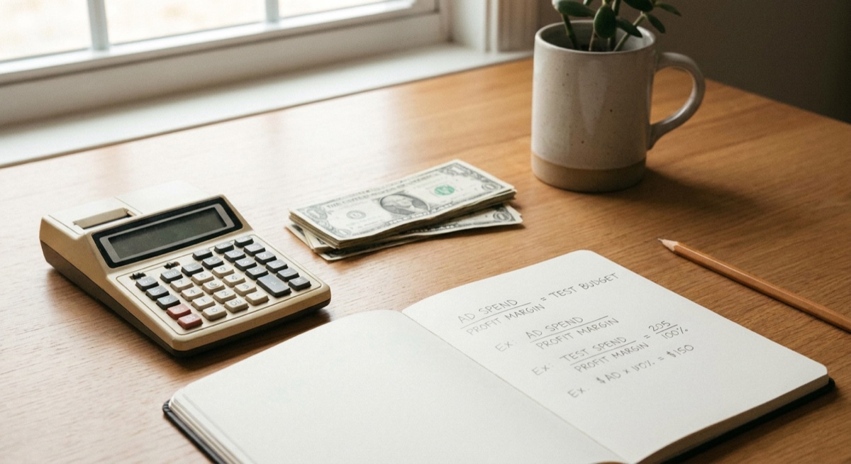 Calculating your Facebook ad testing budget based on profit margin