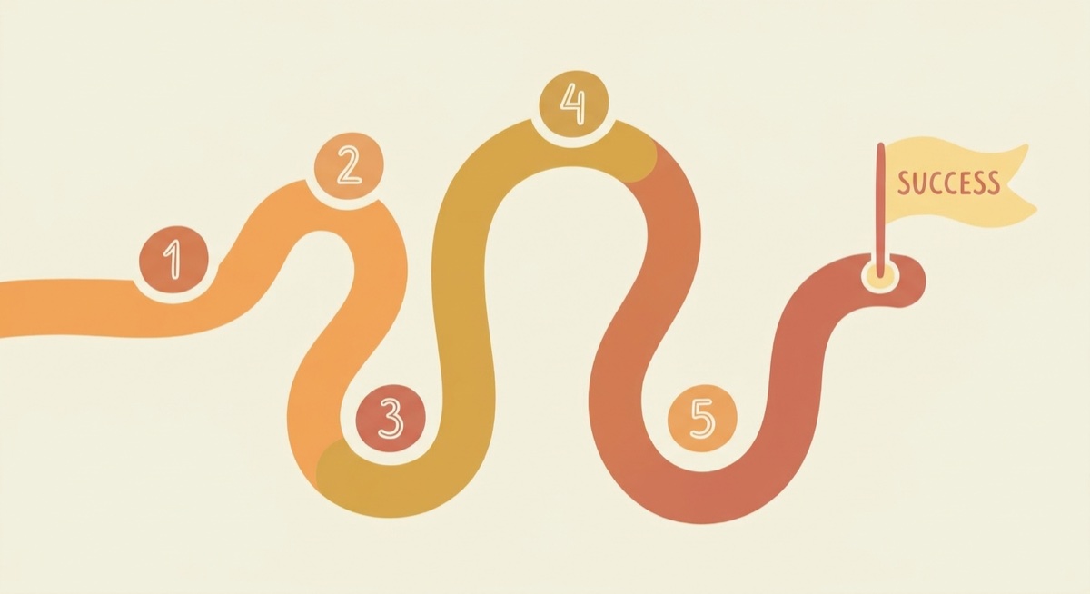 Print on demand business roadmap with milestone markers showing the journey from zero to $10K/month