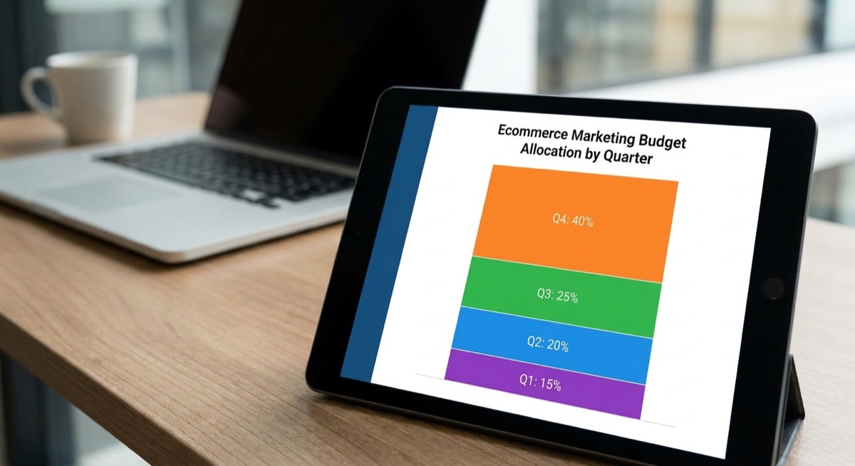 Budget allocation chart showing monthly percentage distribution with Q4 emphasis