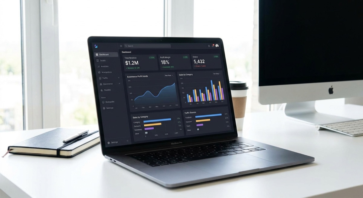 Business analytics dashboard showing key POD metrics