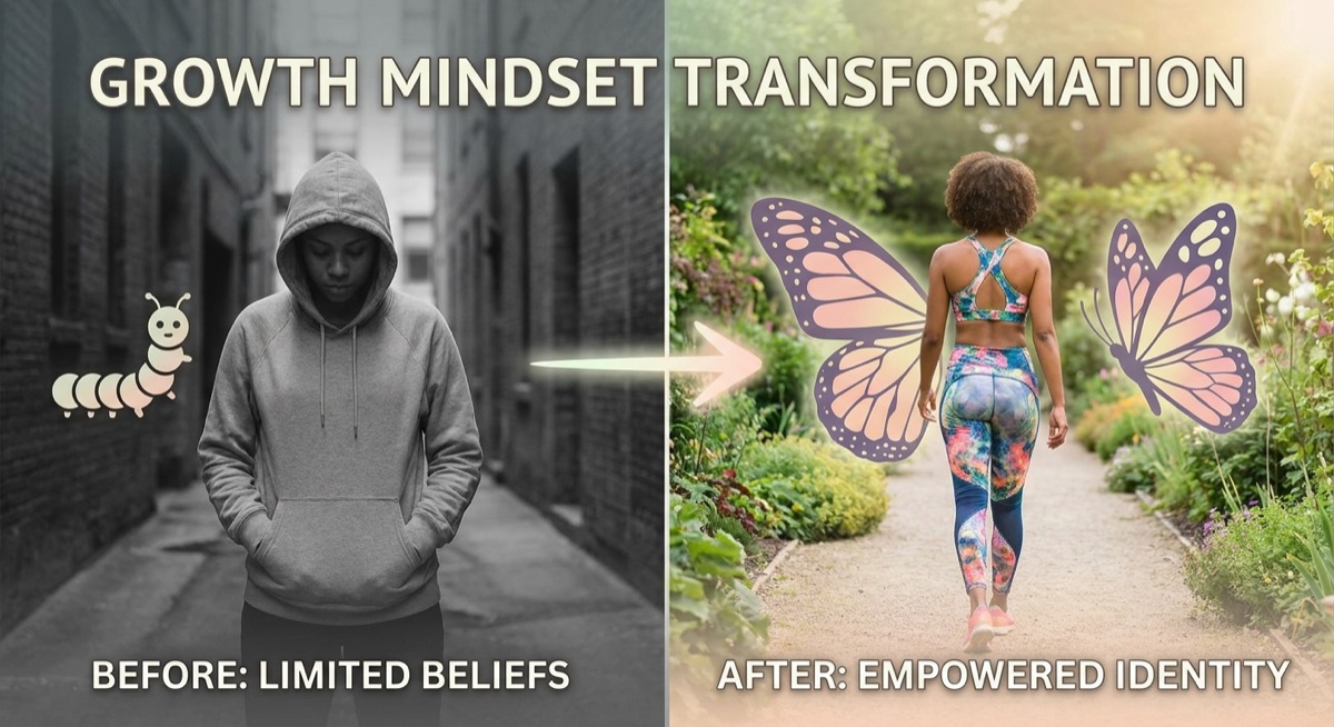 Personal transformation and growth mindset visualization