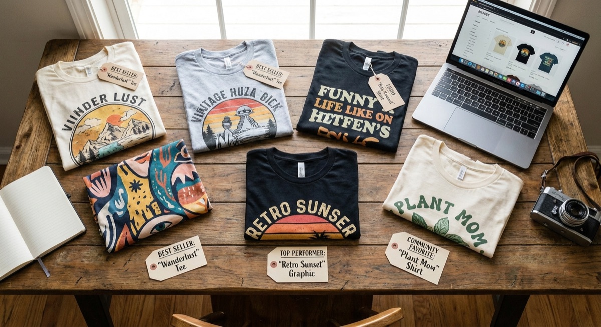 Curated collection of winning print on demand products