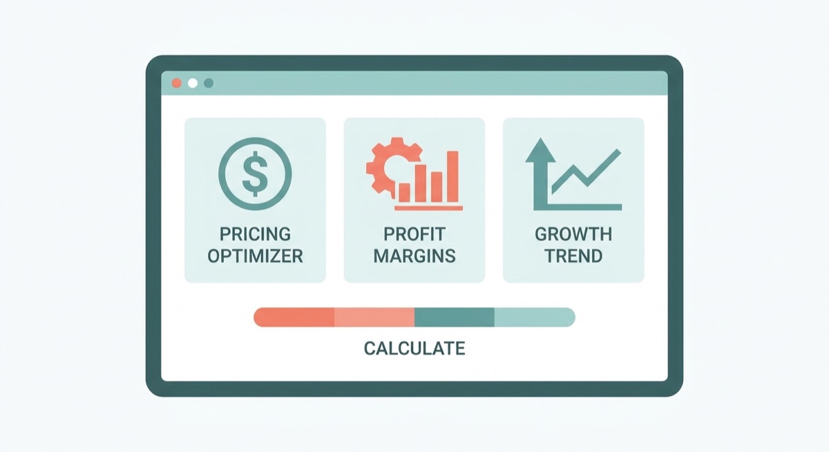 Print on demand pricing calculator concept showing profit margins