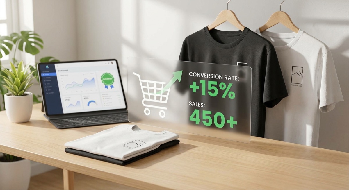 Print on demand t-shirts with conversion optimization