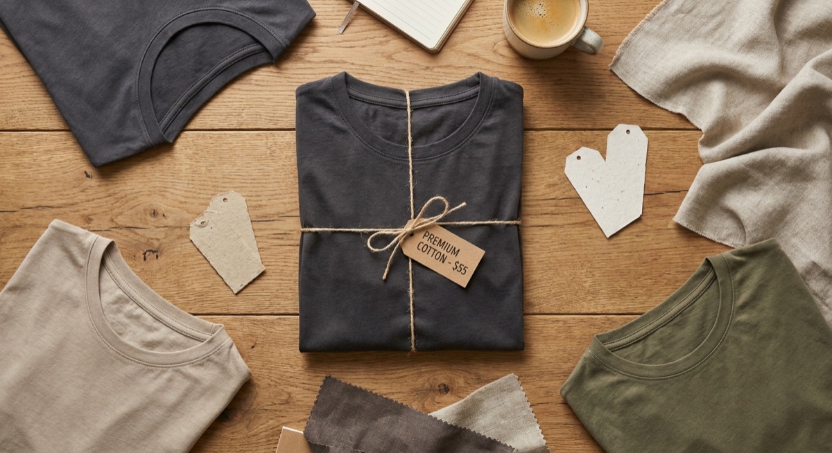 Premium t-shirt with price tag showing value